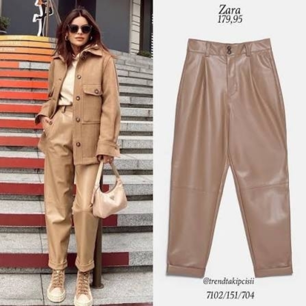 Zara Vegan Leather Trousers